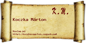 Koczka Márton névjegykártya