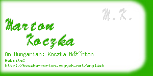 marton koczka business card